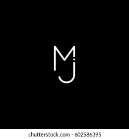 Creative connected elegant  symbolic black and white MJ initial based letter icon logo