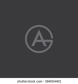 Creative connected simple stylish circular shape black and grey GA AG G A initial based icon logo