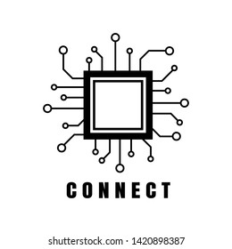Creative connection icon logo design made. Geometric structure dot and line connection. Vector illustration