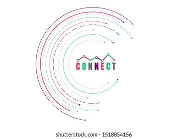 Diseño de logotipo de icono de conexión creativa hecho. Estructura geométrica punto y conexión de línea. Ilustración vectorial