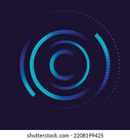 Diseño del logotipo del icono de conexión creativa. Datos circulares de la red. Punto de estructura geométrica y conexión de línea. Ilustración del vector
