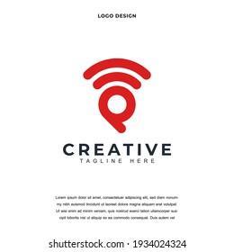 Creative connection network icon logo design color editable vector illustration
