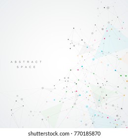 Creative connection with points and lines. Abstract network structure. Polygonal vector background.
