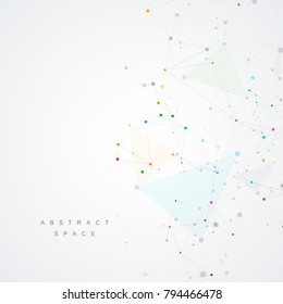 Creative connection with points and lines. Abstract network structure. Polygonal vector background.