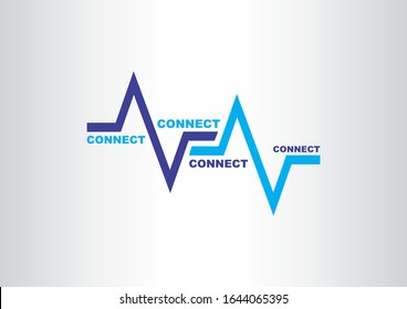 Creative connection wave vector icon symbol design