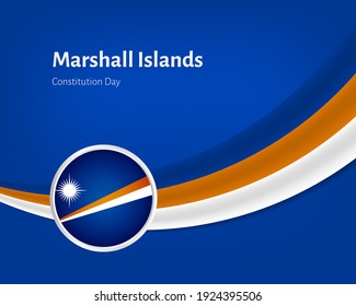 Tag der kreativen Verfassung der Marshallinseln, Grußhintergrund mit Flaggengrafik