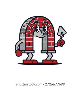 
Creative Construction of a Cartoon Brick Magnet Character in a Playful Style
