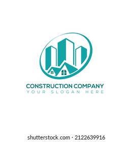 Plantilla de vectores de diseño de logotipo de empresa de construcción creativa