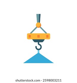 A creative construction crane hook icon tailored for designers focused on lifting equipment.
