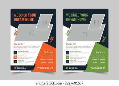 Creative Construction Flyer Template, Modern Construction Flyer, Print Ready, Home Repair Flyer