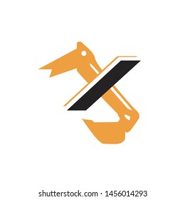 creative construction machine letter X excavator logo design vector