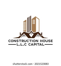 Diseño del logotipo inmobiliario de construcción creativa