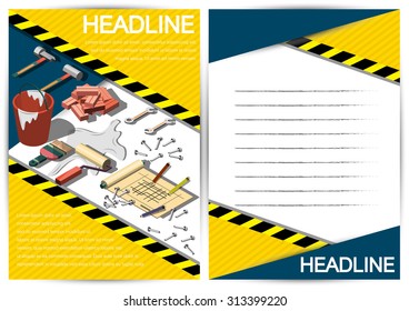 Creative construction  Template Flyer Brochure Vector Paper Design Template for info graphics and banners concept 