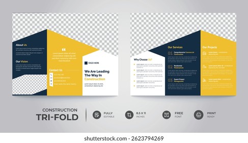 Creative Construction Tri-fold Brochure Design