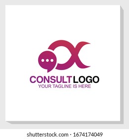creative consult logo template design vector, communication logo vector