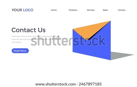 Creative contact us page design. contact us Ui website, Contact us page design template vector.