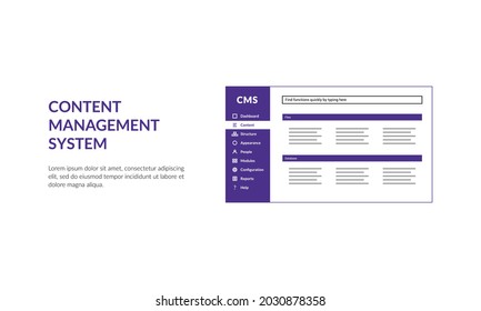 Creative Content Management System. CMS. Vector Illustration.