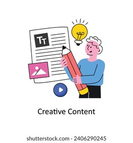 Creative Content  vector Filled outline Design illustration. Symbol on White background EPS 10 File 