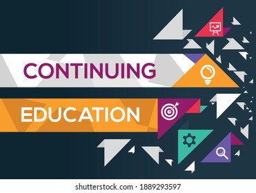 Creative (continuing Education) Banner Word With Icons, Vector Illustration.
