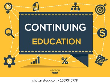 Creative (continuing education) Banner Word with Icons, Vector illustration.
