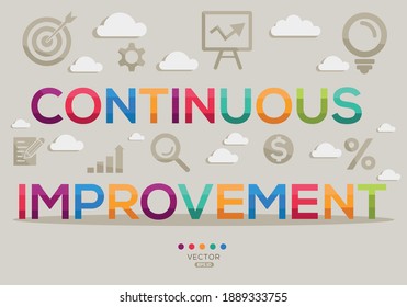 Palabra creativa () Banner con iconos, ilustración vectorial.
