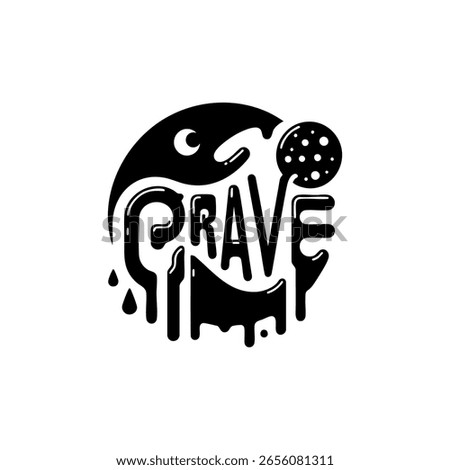 Creative Cookie Crave Typography Logo with Dripping Effect