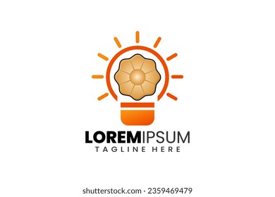 Creative cookies biscuit bulb lamp logo template designs concept vector inspiration education logo
