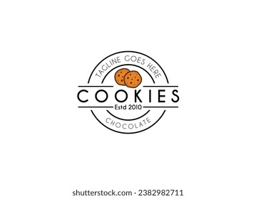 Creative Cookies Logo. Choco Cookies Logo. Fantastisches Business-Vektorlogo.