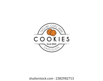 Creative Cookies Logo. Choco Cookies Logo. Fantastisches Business-Vektorlogo.