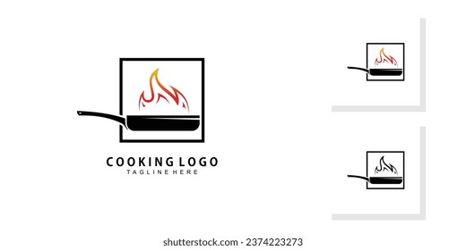 Logo de cocina creativa con concepto moderno| flor de cocina| vector premium