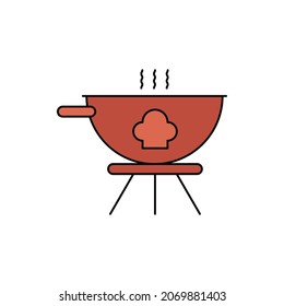 Creative cooking pan icon vector