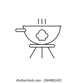 Creative cooking pan icon vector