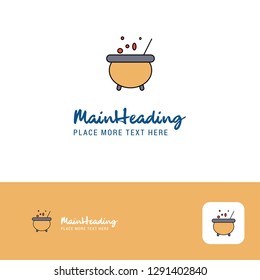 Creative Cooking pot Logo Design. Flat color Logo place for Tagline. Vector Illustration