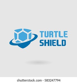 creative and cool green and colorful turtle shield logo for company business shirt and organization in white background