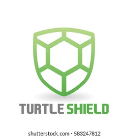 creative and cool green and colorful turtle shield logo for company business shirt and organization in white background