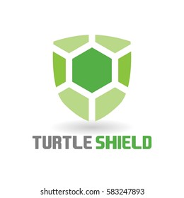 creative and cool green and colorful turtle shield logo for company business shirt and organization in white background