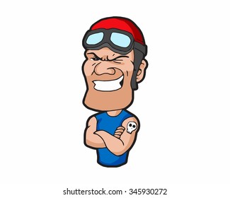 creative cool guy character illustration mascot logo icon vector