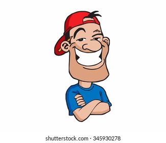 creative cool guy character illustration mascot logo icon vector