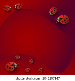 Creative and cool ladybug abstract background
