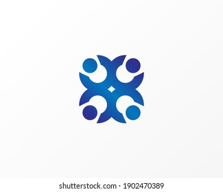 Creative cooperation vector logo design icon