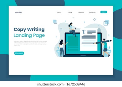 Creative copy writing landing page website template. Landing page template