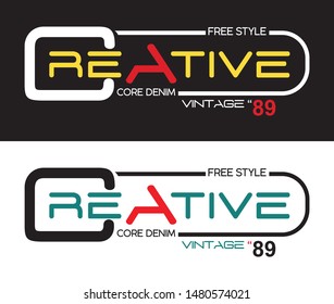 creative core denim typography for print t shirt 