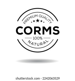 Creativo (Corms), etiqueta Corms, ilustración vectorial.