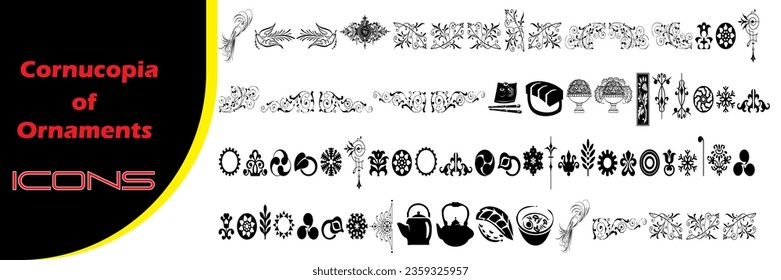 Creativa Cornucopia de Ornament Editable Stock Icon Design