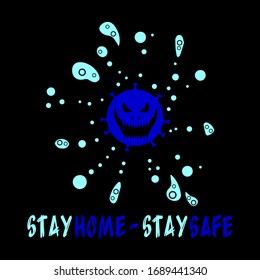 creative corona virus -2019-nCoV  Banner Word with Icons , vector illustration coronavirus emoji tshirt design with quotes vector design stop corona virus smiley illustration