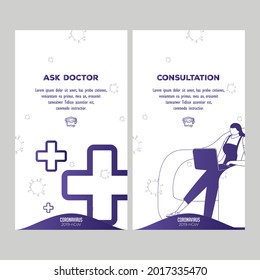Creative (Corona virus -2019-nCoV ) Banner Word with Icons ,Vector , web or story education for stay at home. Illustration.