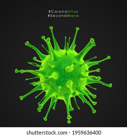 Creative Corona virus -2019-nCoV second wave Banner Word with Icons ,Vector illustration.