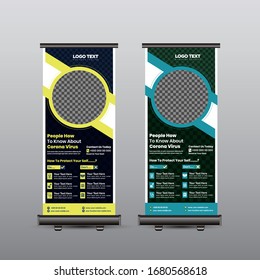 Creative (virus Corona) Ilustración vectorial de banner.