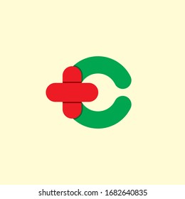 Plantilla de diseño del logotipo de la letra C del virus de Creative Corona