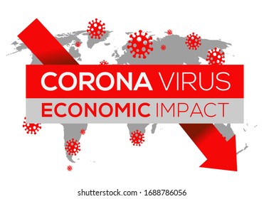 Creative (Corona virus - economic impact  ) Word with Icons ,Vector illustration.